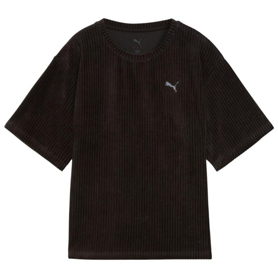 Puma Γυναικεία κοντομάνικη μπλούζα Essentials Elevated Relaxed Velour Rib Tee